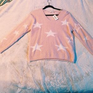 pink and white star sweater !!